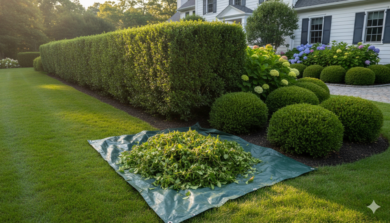 Shrub trimming results